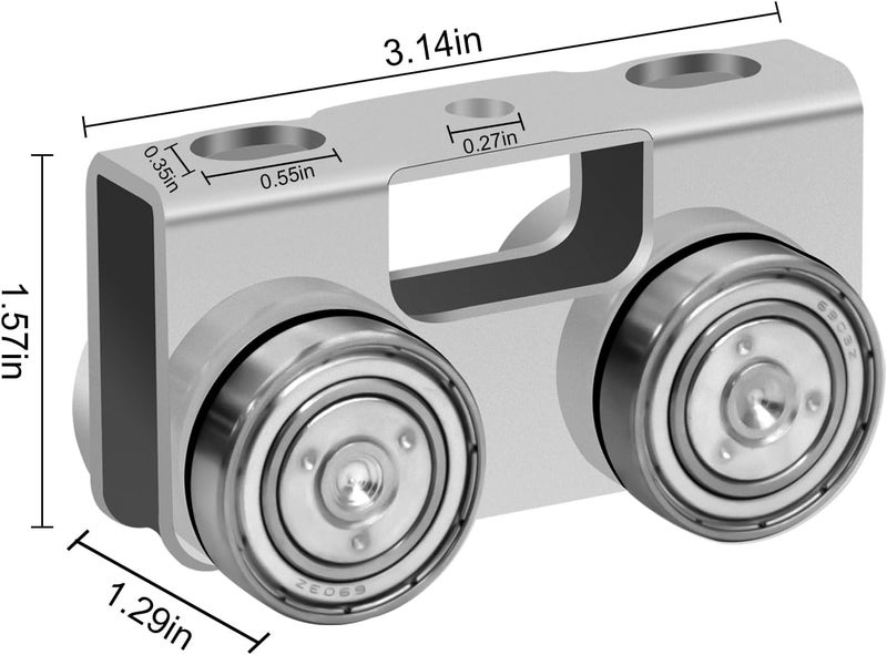 FBULWSEC P2750-EG 4 Wheel Light Duty Trolley Assembly for Unistrut, Use for All 1-5/8" P1000, P1001, P5000, P5001, P5500, P5501 or Taller Strut Channel, Unistrut, Superstrut (4PACK) - Image 2